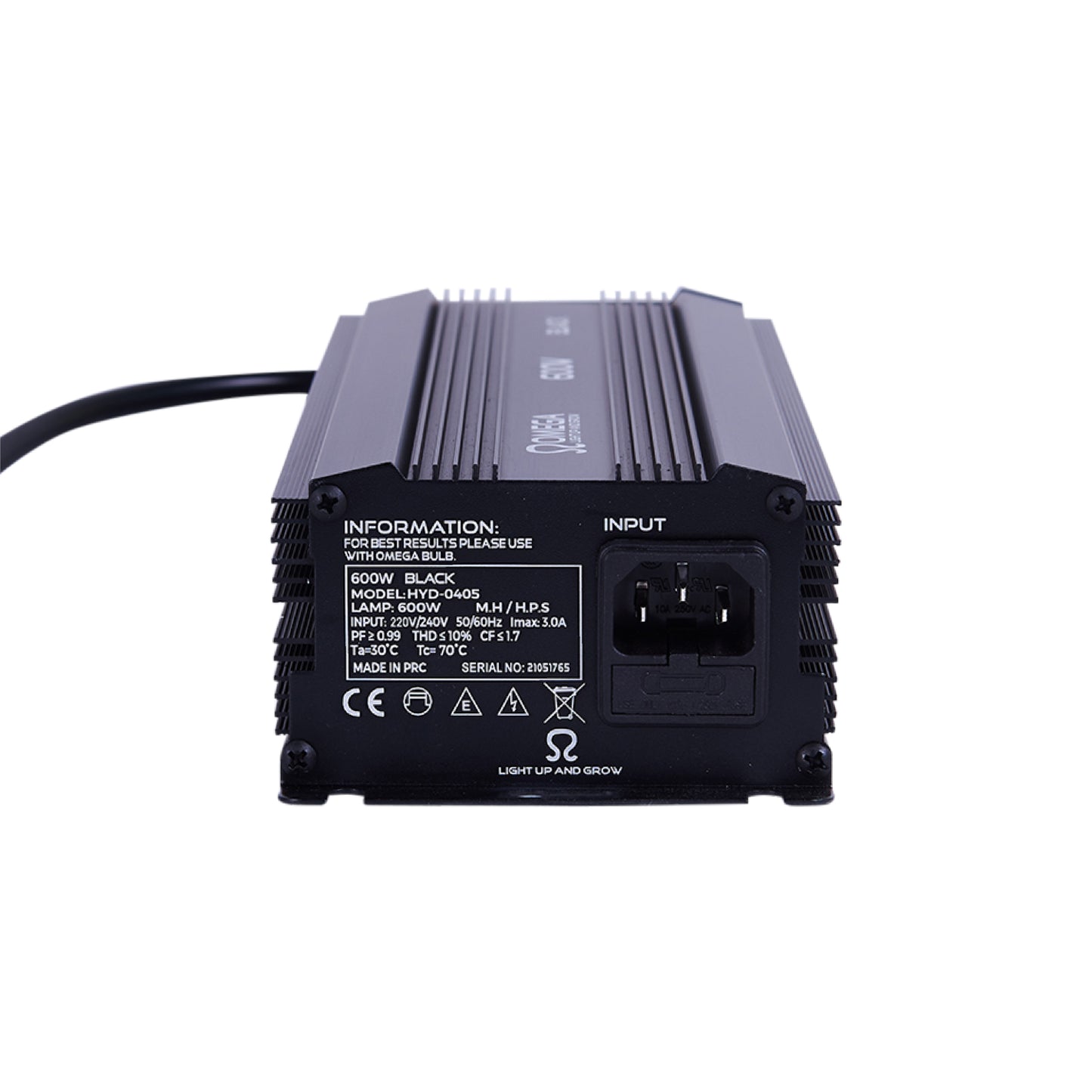 Omega Black 600W Digital Dimmable Ballast