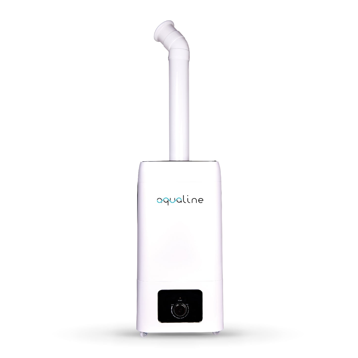 White dental water flosser with 'aqualine' branding on a white background