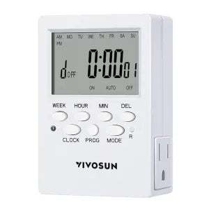 7 Day Programmable Digital Timer with Dual Outlet