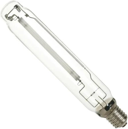 Clear light bulb with a white background