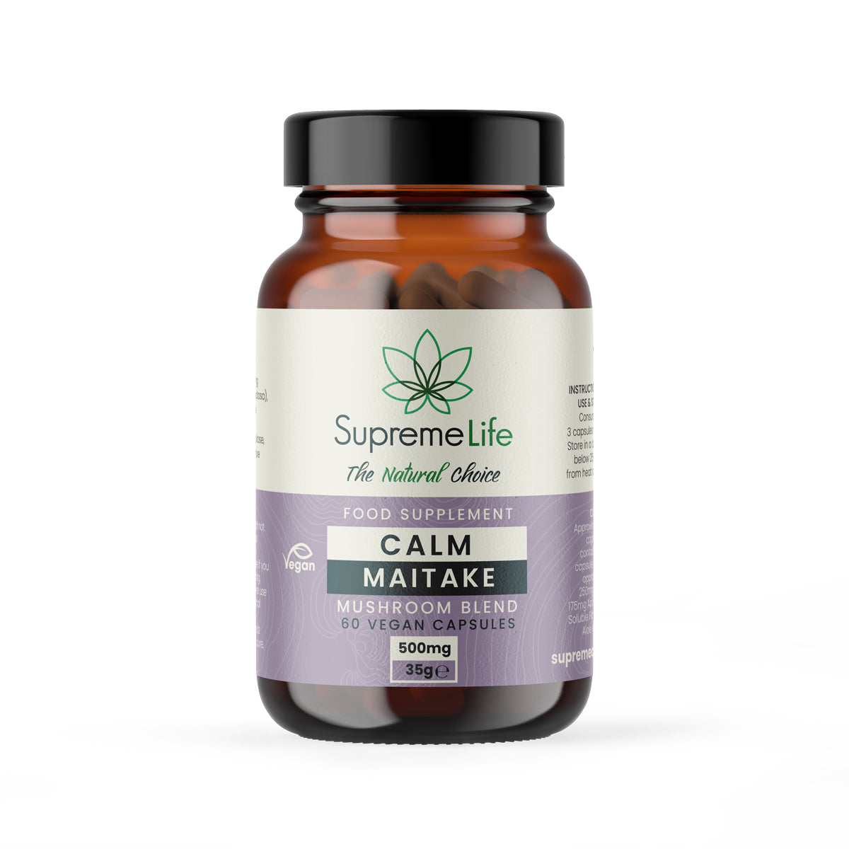 Maitake Mushroom Vegan Capsules - Calm (500mg)