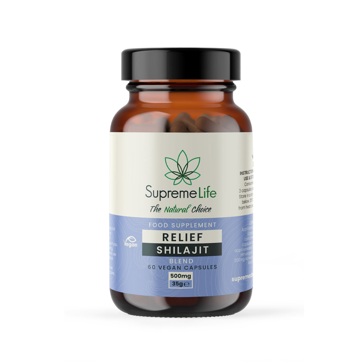 Shilajit Vegan Capsules - Relief (500mg)