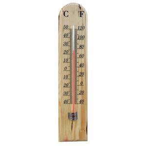 Wooden room thermometer